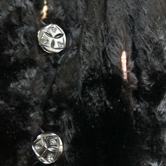 VINTAGE 40’s 50’s BLACK FUR COAT WITH MINK COLLAR - Picture 3 of 8